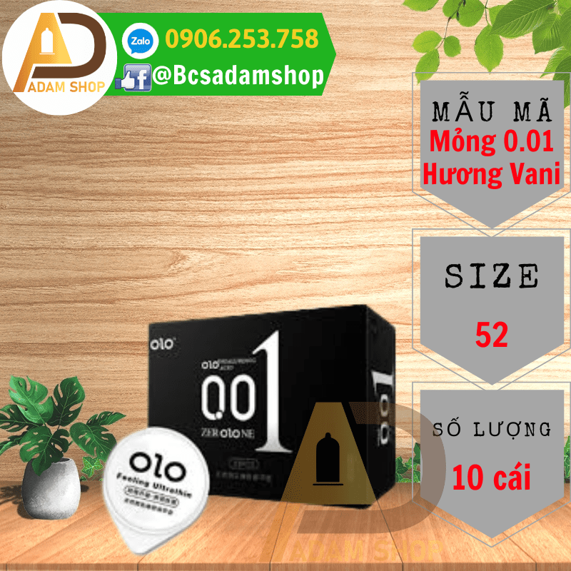Bao Cao Su OLO 0.01 Đen (10 cái) thumb