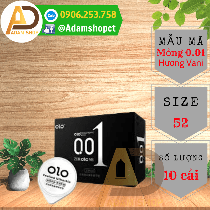Bao Cao Su OLO 0.01 Đen (10 cái) thumb