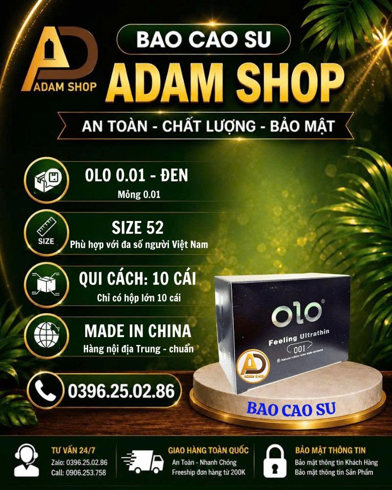 Bao Cao Su OLO 0.01 Đen (10 cái)