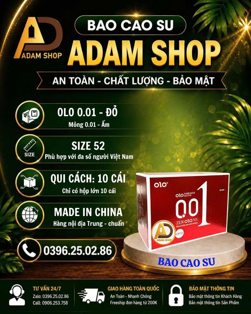 Bao Cao Su OLO 0.01 Đỏ (10 cái)