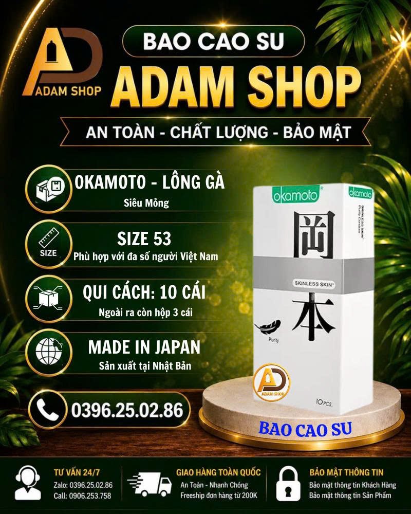 Bao Cao Su Okamoto Lông Vũ (10 Cái)