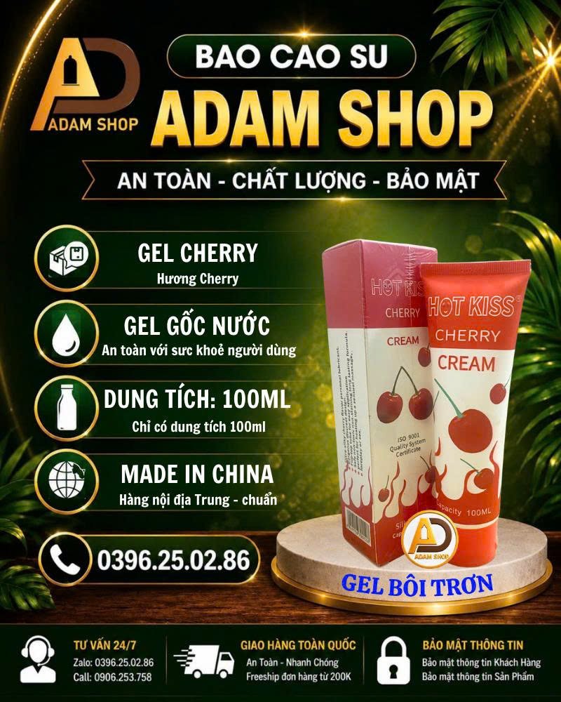 Gel Bôi Trơn Hot Kiss Cherry 100ml (Hương Cherry)