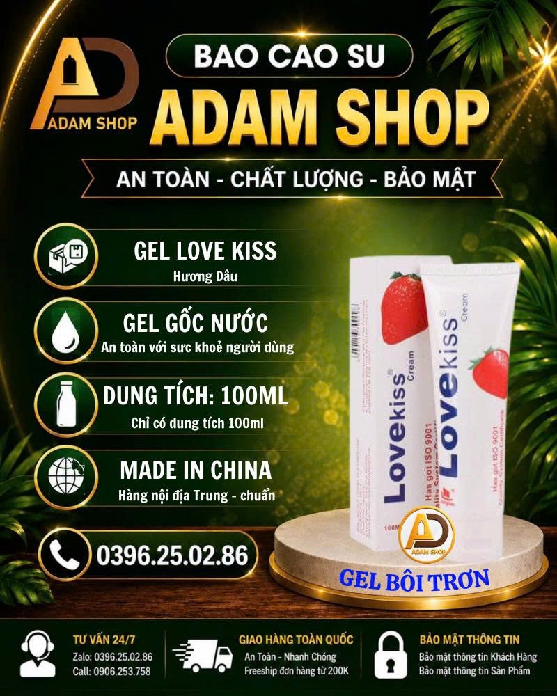 Gel Bôi Trơn Love Kiss Strawberry 100ml (Hương Dâu)