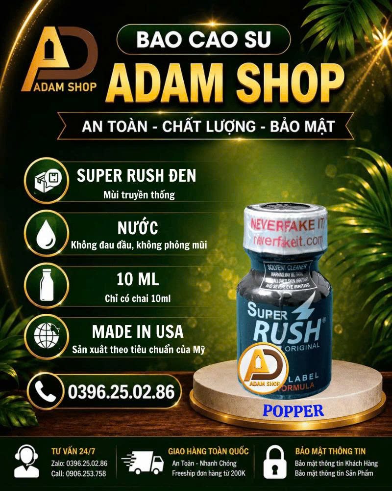 Popper Super Rush Đen 10ml Cao Cấp