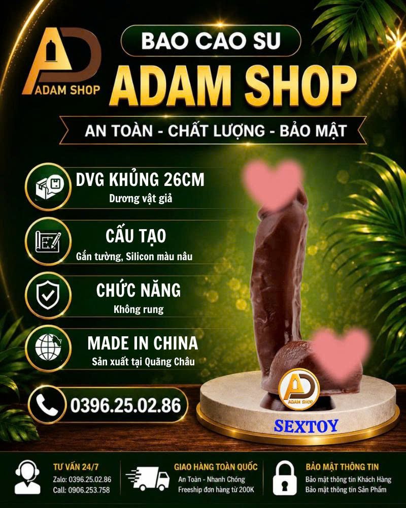 Dương Vật Giả Siêu Khủng 26cm Nâu