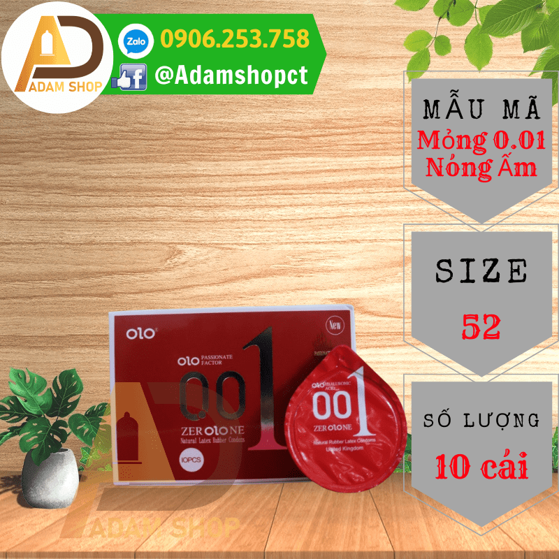 Bao Cao Su OLO 0.01 Đỏ (10 cái)
