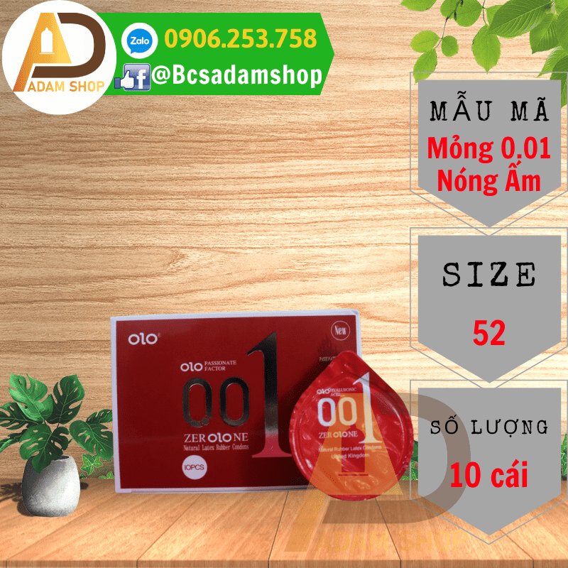 Bao Cao Su OLO 0.01 Đỏ (10 cái)