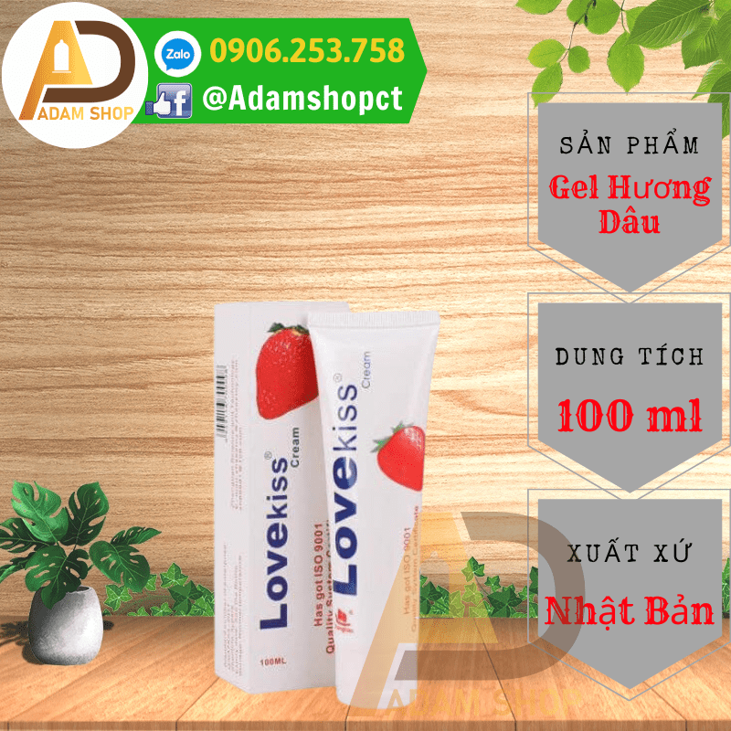 A_Gel Bôi Trơn Love Kiss Strawberry 100ml (Hương Dâu)